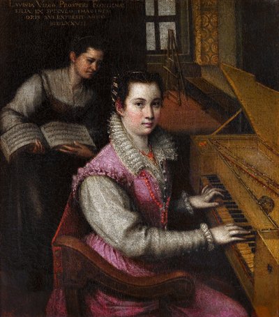 自画像パー フォンタナ、ラヴィニア (ラヴィニア Zappi) (1552-1614)。 キャンバスに油彩、サイズ：24x23,8 作： Lavinia Fontana