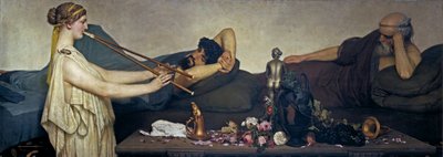 ポンペイの情景」または「シエスタ」 - サー・ローレンス・アルマ・タデマ(Alma-Tadema)(1836-1912)の絵画 - 1868 - 油彩・キャンバス - 130x360 - プラド美術館（マドリッド）。 作： Lawrence Alma Tadema