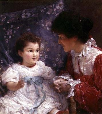 ジョージ・ルイス夫人とその娘エリザベスの肖像 作： Lawrence Alma Tadema
