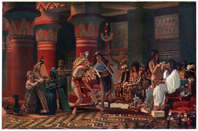 三千年前の古代エジプトの娯楽、「エジプトの神話と伝説」のイラスト、グレシャム出版社発行 作： Lawrence Alma Tadema