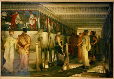 フィディアスとパルテノン神殿のフリーズ 作： Lawrence Alma Tadema
