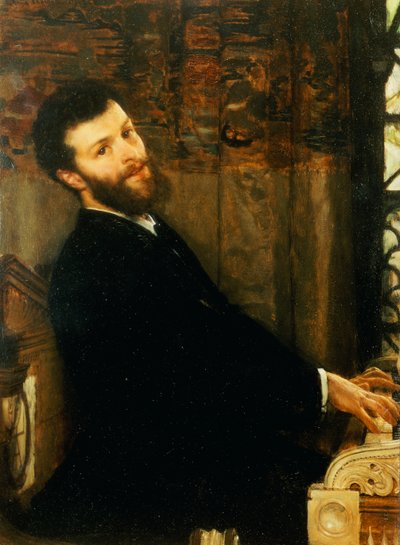 アルマタデマのピアノを弾く歌手ジョージヘンシェルの肖像、タウンゼンドハウス、1879 作： Lawrence Alma Tadema