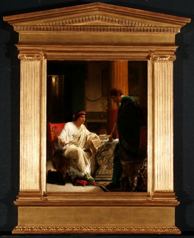 1866年のタイタスによるエルサレム占領の将軍の一人からのウェスパシアヌス公聴会 作： Lawrence Alma Tadema