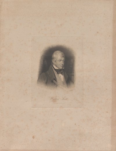 歴史小説家で詩人のウォルター・スコット卿の肖像、1771～1832年頃。 1840年。 作： Lazarus Gottlieb Sichling