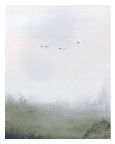 Birds Flying Over A Field, c.2018 （ミクストメディア） 作： Leah Straatsma