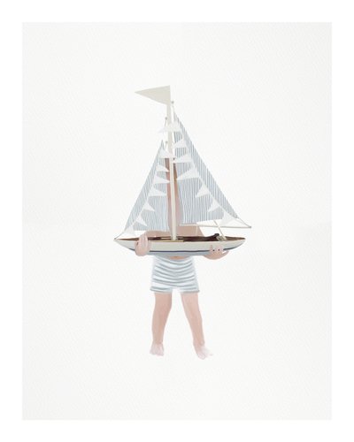 Boy With Sailboat, c.2018 （ミクストメディア） 作： Leah Straatsma