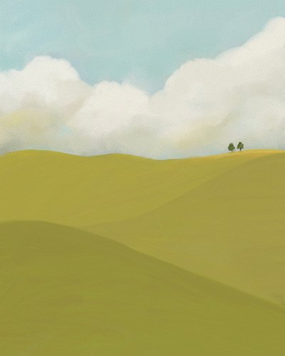 雲と野原, c.2018 (ミクストメディア) 作： Leah Straatsma