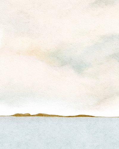 ドックからの朝の眺め 2, c.2019 (水彩) 作： Leah Straatsma