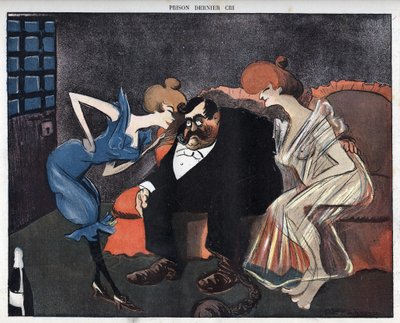 最後の叫び刑務所 - ハンバートは、12 月 6 日の Le Rire に掲載された銀行家マリー アレクサンドル ブーレーヌの事件に関連して、私のピケットを約束されました。 作： Leal de Camara