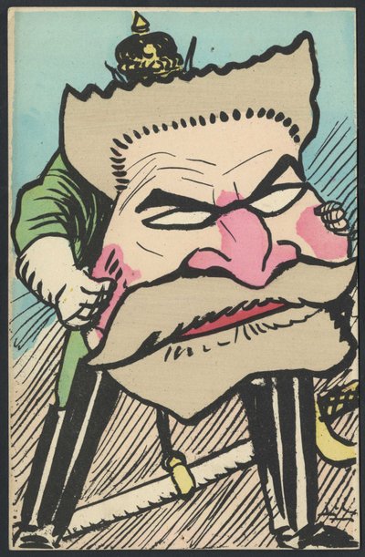 はがき、色の風刺、約。 1905: ドイツ プロイセン、愛国心 - ジョレス ジャン - Leal de Camara によるイラスト (1877-1948) 作： Leal de Camara