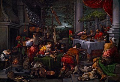 ラザロとダイヴス 1570年頃 油彩・カンヴァス 作： Leandro Bassano