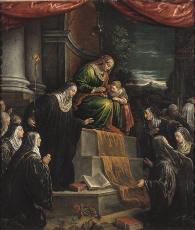 Sainte Anne et la Vierge Marie enfant - 聖アンナと幼少のマリア、バッサーノ、レアンドロ（1557-1622）作。キャンバスに油彩。サイズ : 117x99 cm。ストックホルム国立博物館 作： Leandro da Ponte Bassano