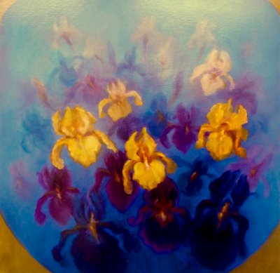 ブルーとゴールドの花菖蒲、2023年 作： Lee Campbell