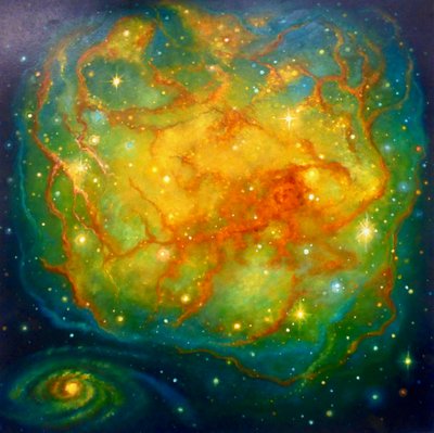 星雲エマラルド、2023年（キャンバスに油彩） 作： Lee Campbell