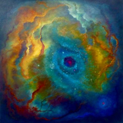 星雲マラカイト、2023年（キャンバスに油彩） 作： Lee Campbell
