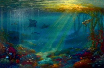 Tropical Rays; 2020; （油彩・キャンバス 作： Lee Campbell