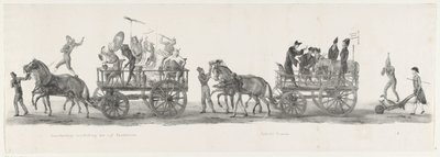 5つの学部と公的な昇進、1835年 五学部の象徴的表現・広報（題名） パレードがH.Hによって開催された別のパフォーマンス。 2 月 9 日の Leidsche Hoogeschool の生徒: 1 作： Leendert Springer (I)
