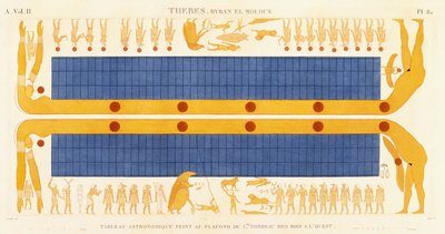 Thebes、Byban el Molouk、c.1809-1812（カラー彫刻） 作： Legentil (after)