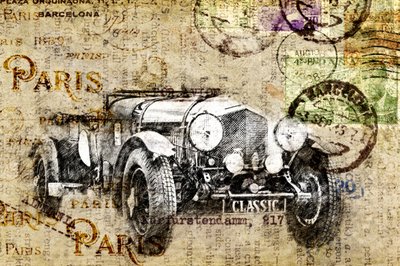 クラシックカー 作： Lembayung senja studio [Vintage Poster]