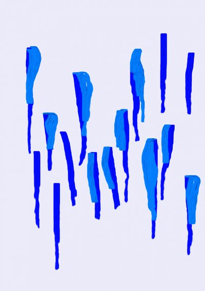 流れるような青い形 作： 