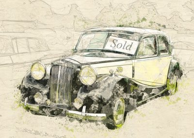 ヴィンテージカーを売却 作： Lembayung senja studio [Vintage Poster]