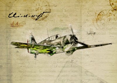 ヴィンテージ航空スケッチ 作： Lembayung senja studio [Vintage Poster]