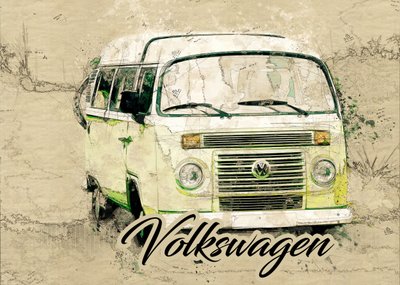 ヴィンテージ・トラベル・バン 作： Lembayung senja studio [Vintage Poster]