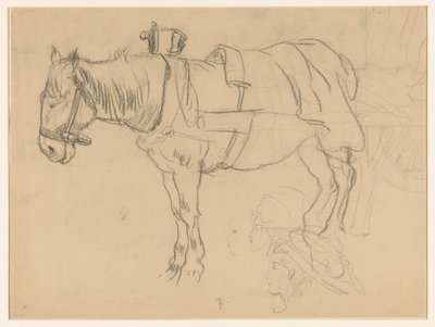 ハーネス馬と頭の研究 作： Leo Gestel (signed by artist)