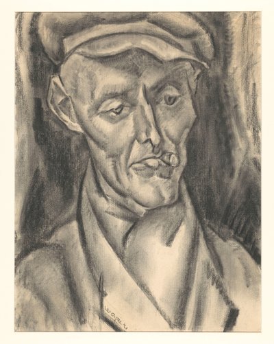 キャップと葉巻を持つ男 作： Leo Gestel (signed by artist)