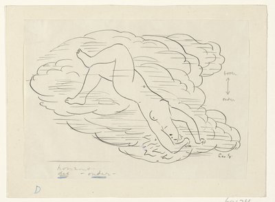雲の中の裸の女性 作： Leo Gestel (signed by artist)