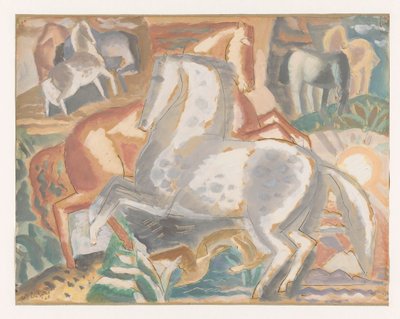 風景の中の馬 作： Leo Gestel (signed by artist)