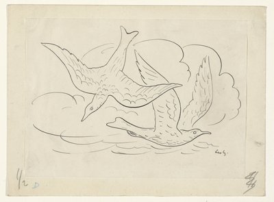 二羽の鳥 作： Leo Gestel (signed by artist)