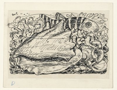 水の中の魚と貝 作： Leo Gestel (signed by artist)
