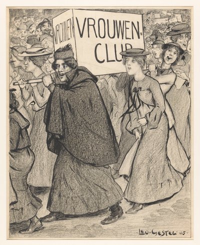 ソロリティ パレードの女性 作： Leo Gestel (signed by artist)