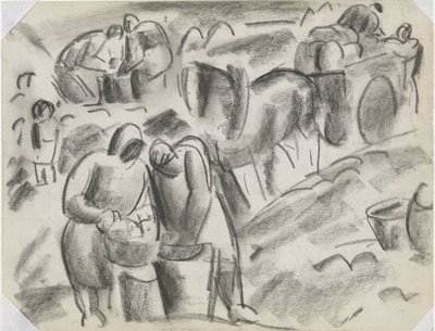 馬車を使った地上のジャガイモ収穫機 タイトルなし 作： Leo Gestel