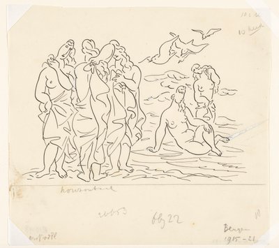 海水浴客（スケッチ） 作： Leo Gestel
