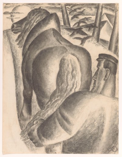 鋤を持つ農夫 作： Leo Gestel