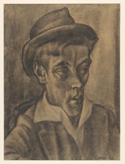 帽子をかぶった男の胸像 作： Leo Gestel