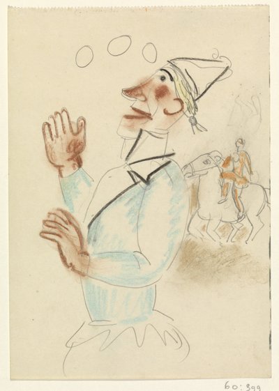 馬に乗ったピエロとライダー 作： Leo Gestel