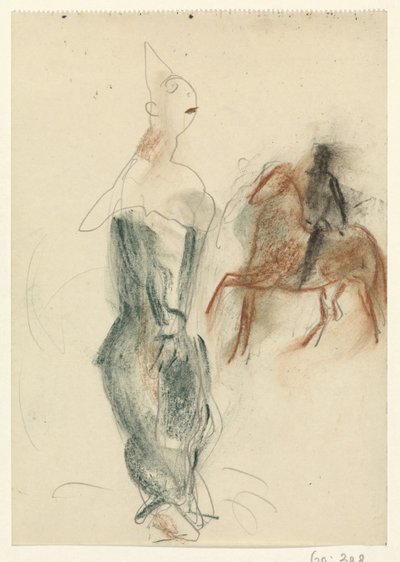 馬に乗ったピエロとライダー 作： Leo Gestel