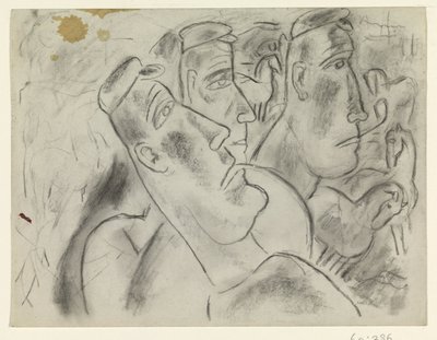 馬と牧草地で 3 つの農家 作： Leo Gestel