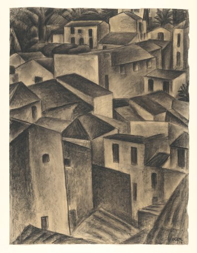 イタリアの村の眺め 作： Leo Gestel