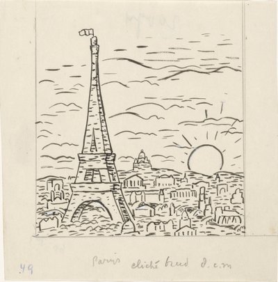 パリのエッフェル塔の眺め 作： Leo Gestel