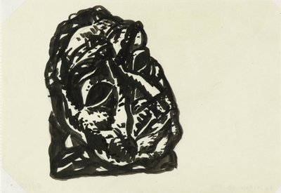 斜め右上を見つめる男性の頭部 作： Leo Gestel