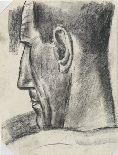 横顔で後ろから見た男の頭 タイトルなし 作： Leo Gestel