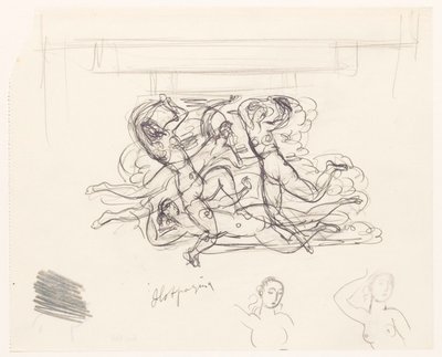 裸の女性が泳いでいる 作： Leo Gestel