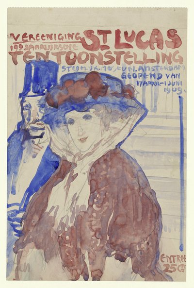 アムステルダム市立近代美術館で開催された第 19 回聖ルカ聖人の展覧会のポスターのデザイン 作： Leo Gestel