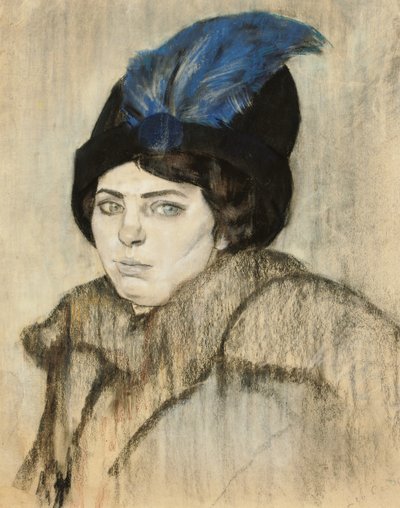 マリーBoendermakerの肖像-Schoenmaker（紙にチョークとパステル） 作： Leo Gestel