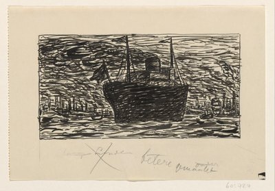 船がロンドン港に入る 作： Leo Gestel