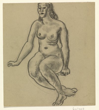 着席女性ヌード 作： Leo Gestel